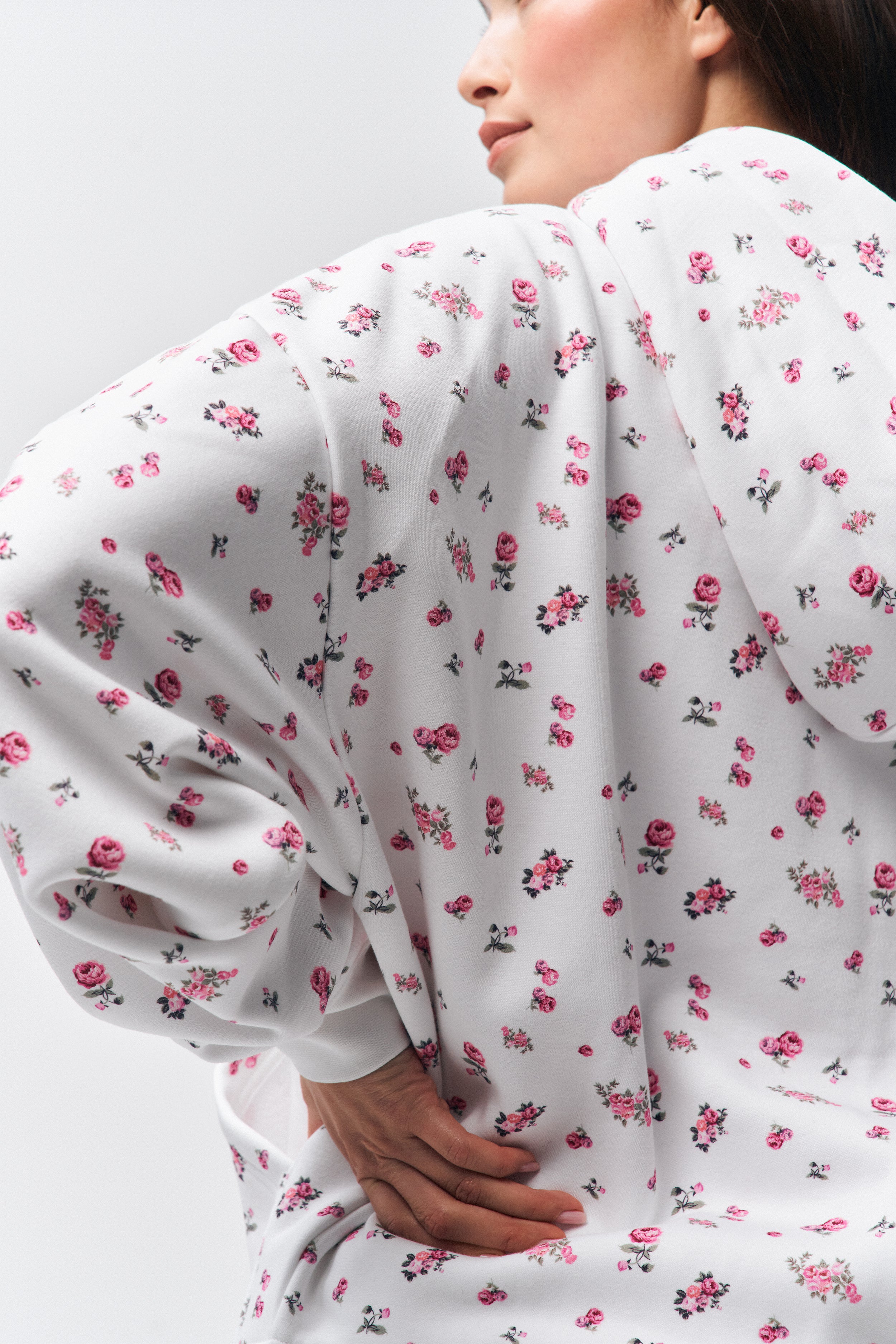 Zip Up Hoodie in Sweet Floral