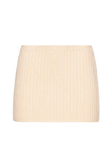 Low-Rise Rib Knit Mini Skirt