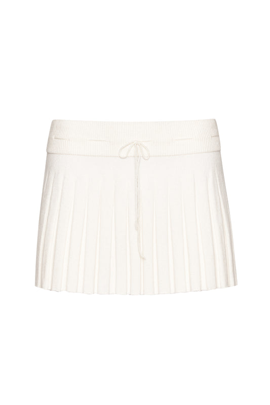 Cielo Pleated Knit Mini Skirt