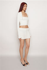 Cielo Pleated Knit Mini Skirt