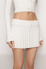 Cielo Pleated Knit Mini Skirt