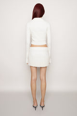 Cielo Pleated Knit Mini Skirt